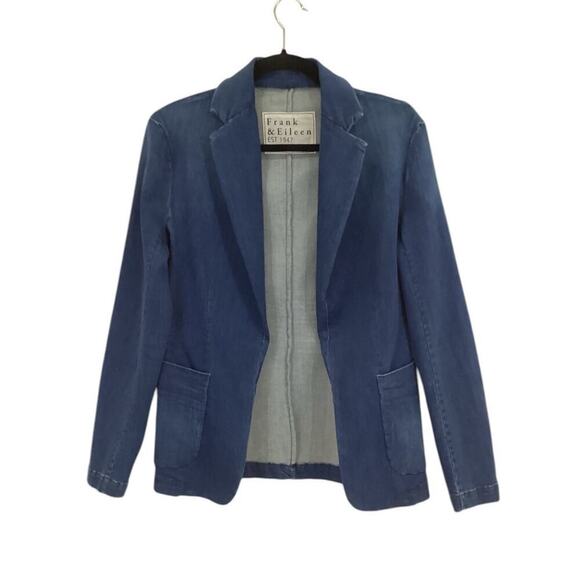 Frank & Eileen Dublin 1977 Wash Blue Italian Performance Denim Blazer Size XS - Picture 5 of 15